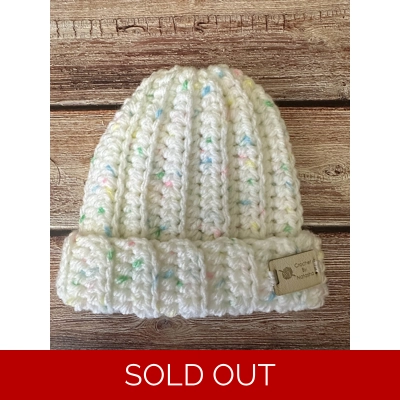 3-6 Months Hat (White Rainbow) 3-6 Months Hat (White Rainbow)
